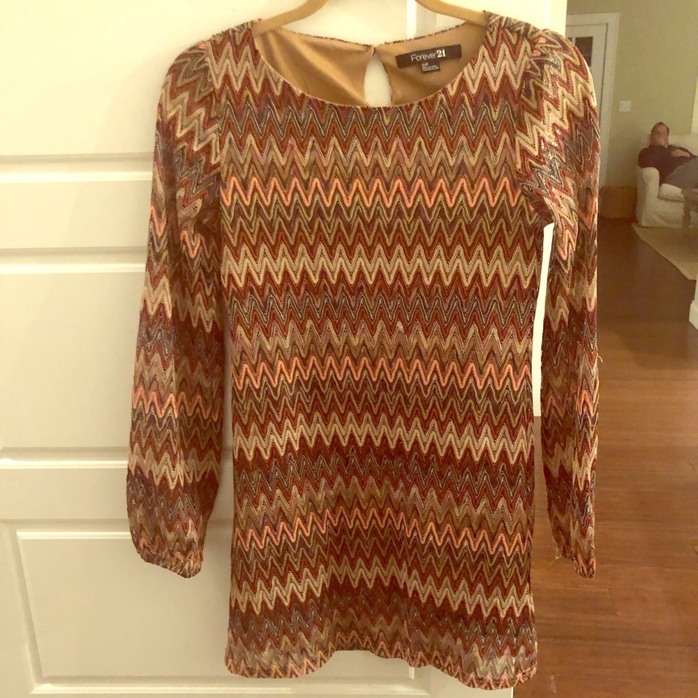 Forever 21 Boho Shift Chevron Dress